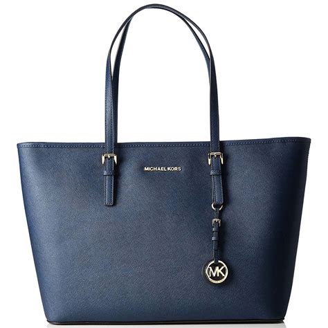 michael kors jet set satchel blue|Jet Set Travel Medium Saffiano Leather Dome .